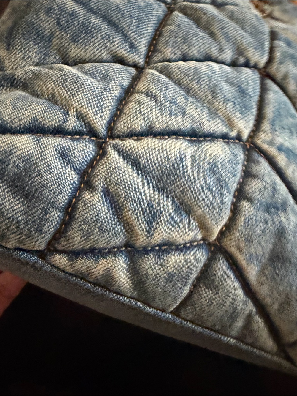 Saint Laurent Quilted Denim Shoulder Bag with Gold Hardware - Picture 5 of 5